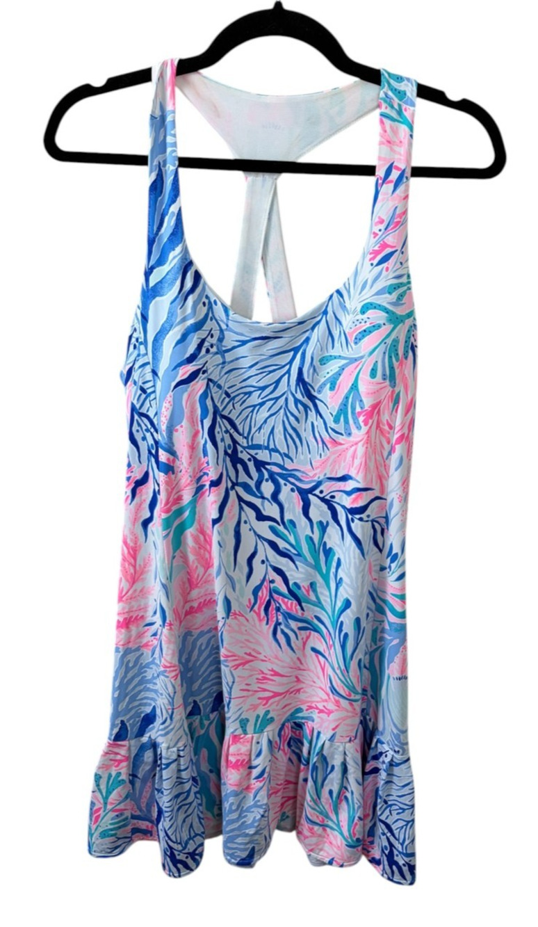 Lilly Pulitzer Meryl Luxletic Racerback Dress Built in Shorts Size Large